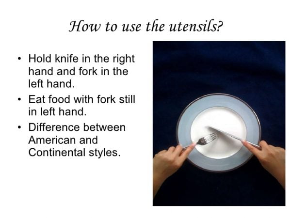 Table utensils and cutlery and their usage 1