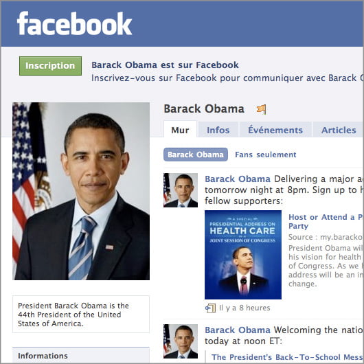 Barack Obama began the campaign on Facebook