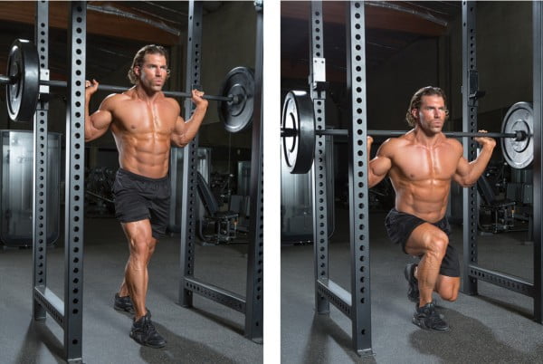 Lunges with a barbell