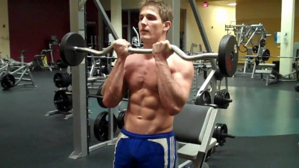 Lifting on a biceps while standing