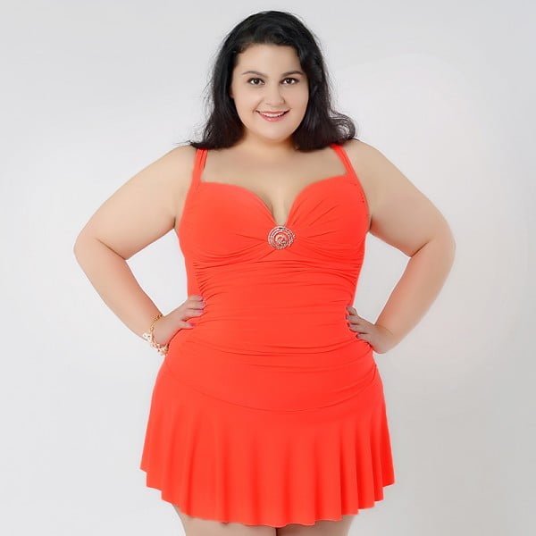 Plus size one piece swimsuits with the skirt 2015