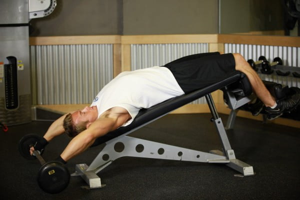 The thrust rod while lying PULL-OVER