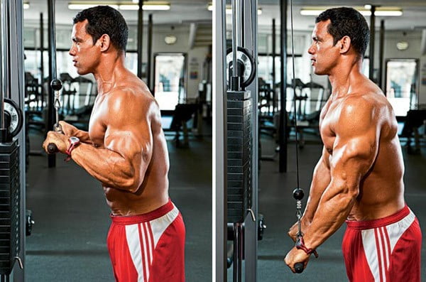 Triceps extensions on the block